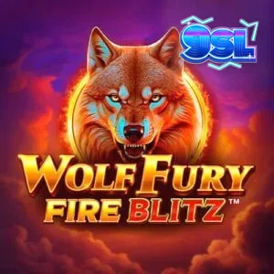 Tampilan visual slot Wolf Fury Fire Blitz dengan tema serigala dan api